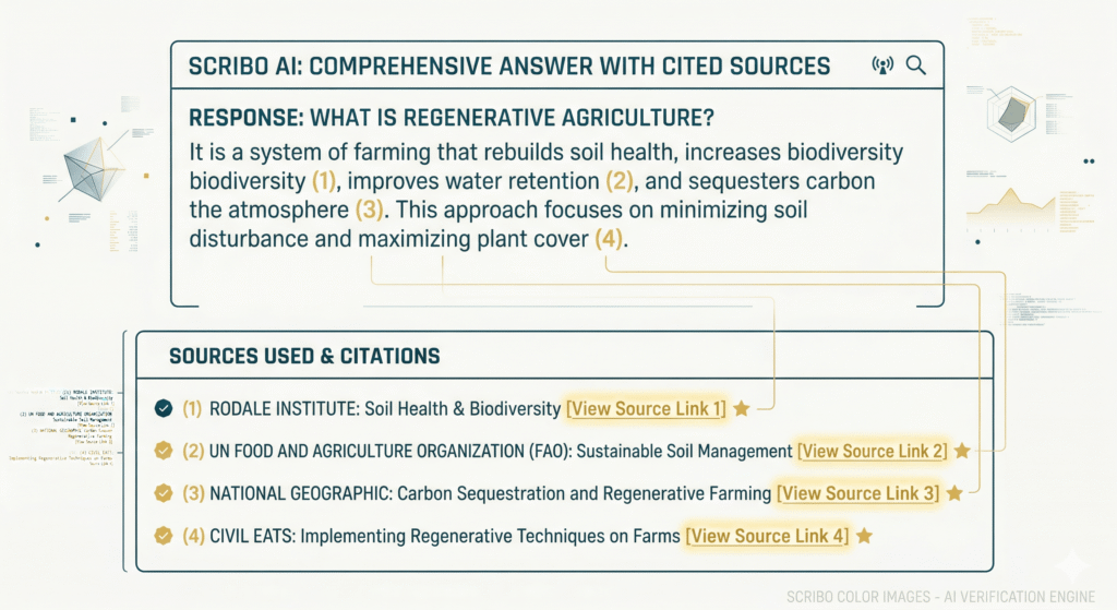 AI citations concept where AI tools reference authoritative content sources in responses