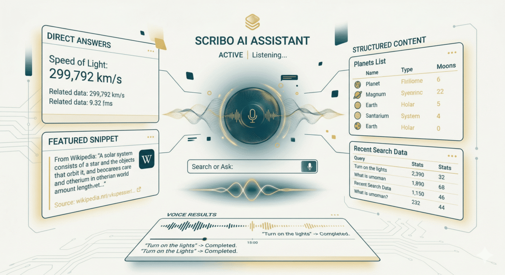 Answer engine optimization showing AI-generated answers and featured snippets in search