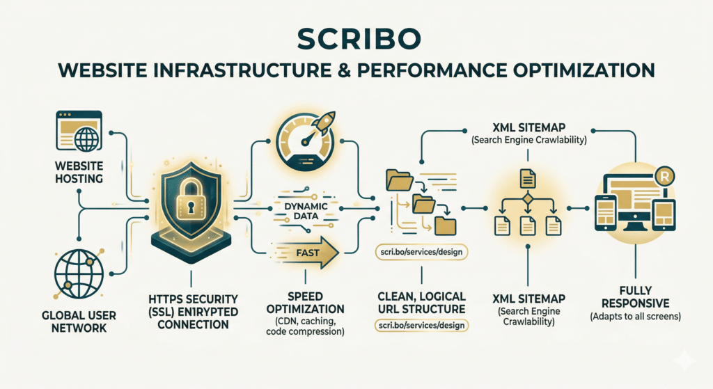 Technical SEO factors like website speed, mobile optimization, HTTPS security, and XML sitemap